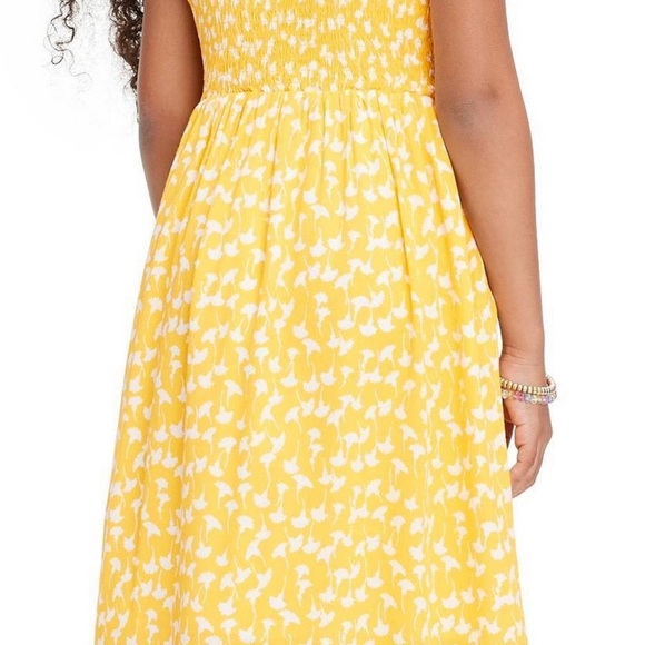 DVF Kid’s Smocked Tie Strap Ginkgo Yellow Midi Dress - DVF for Target XS - Picture 2 of 5